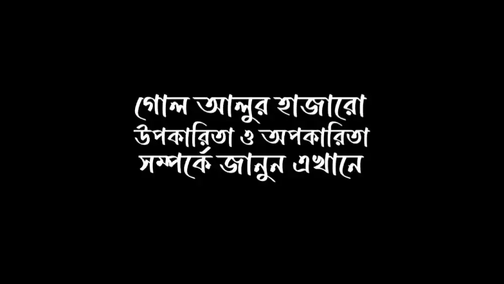 গোল আলুর উপকারিতা ও অপকারিতা সম্পর্কে জানুন